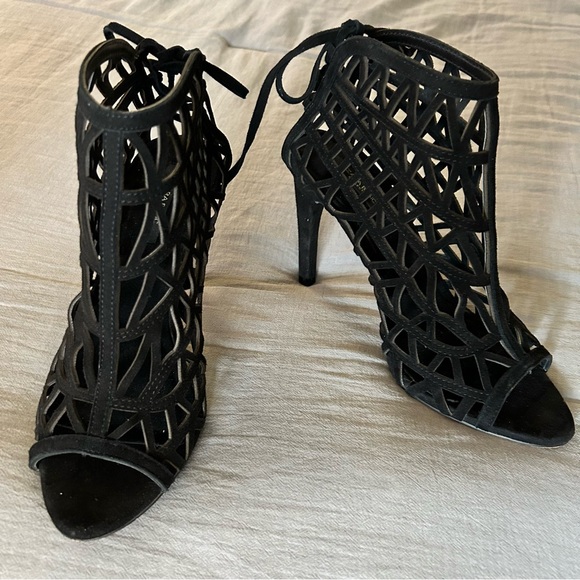 Zara Caged Heels Sz 7 1/2 - Picture 2 of 14